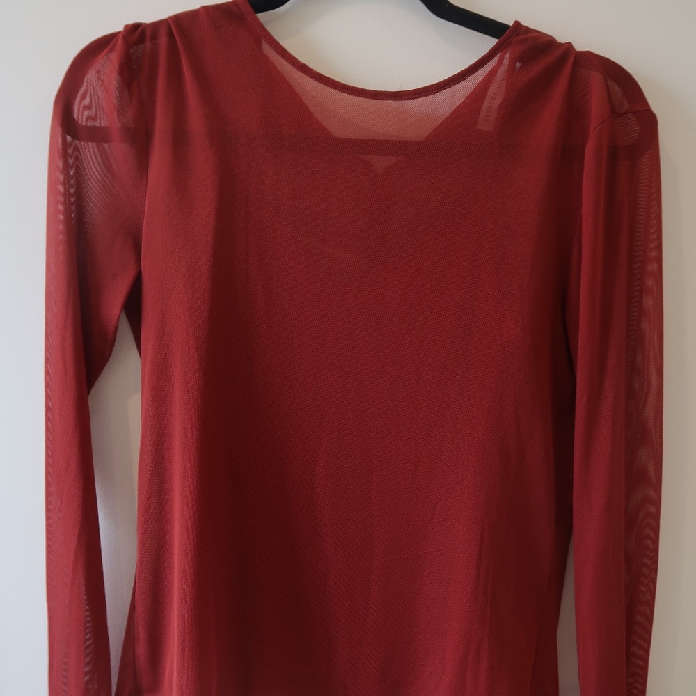 Rebecca Minkoff Sheer Mesh Long Sleeve Top